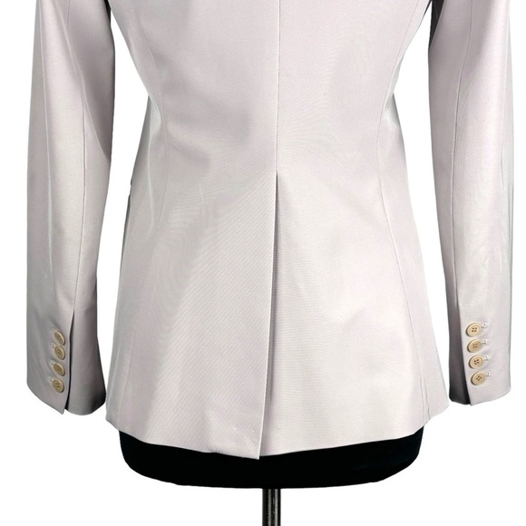 THEORY BEIGE NOTCHED COLLAR DOUBLE BUTTON DOWN STRETCH BLAZER JACKET - Picture 10 of 15